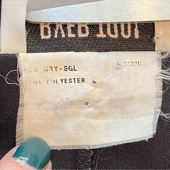 90s Byer Too! Deadstock Floral Black Midi Dress Size Small - Picture 10 of 13